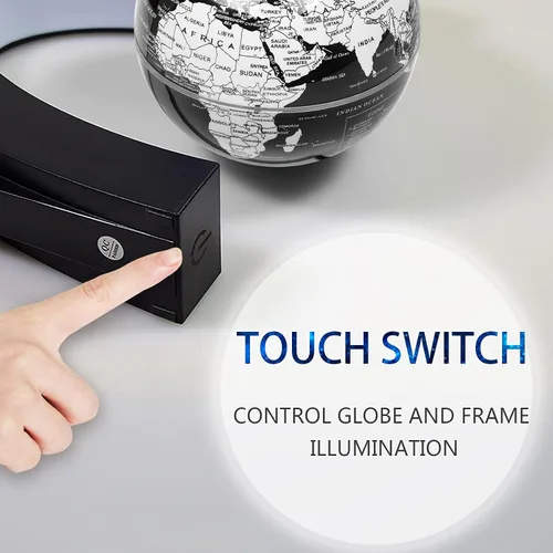 Miniatura 7 de Magnetic Levitation Floating Rotating World Globe with LED Frame Lights, C Shape Levitating Globe, Touch Switch Night Light, Cool Tech Gifts for Men