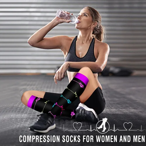 Miniatura 94 de 6 Pack Copper Compression Socks for Women and Men Circulation-Best Support for Medical, Running,Nursing,Athletic