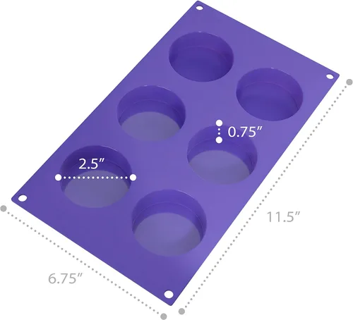 Miniatura 2 de Bakerpan Moldes redondos de silicona para hornear de 2.5 pulgadas, juego de 2 moldes antiadherentes para magdalenas, pasteles Whoopie, mini tartas