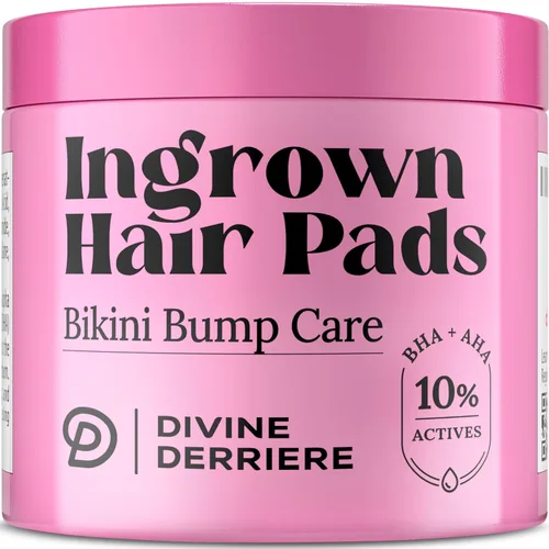 Divine Derriere Almohadillas para el cabello encarnado, suavizan, alivian, suavizan la piel, suero para el cabello encarnado BHA y AHA para