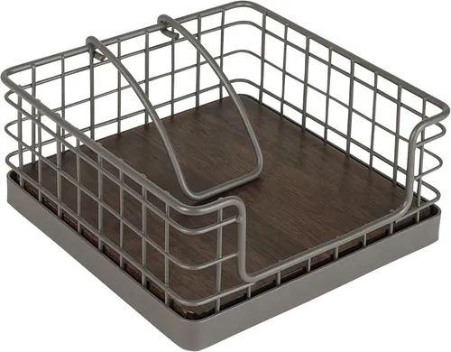 Miniatura 7 de Spectrum Ashley - Servilletero plano negro para encimera de cocina, mesa de comedor, picnic al aire libre, servilletas de cóctel, dispensador
