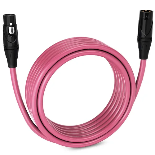 Miniatura 144 de LyxPro Cable de micrófono XLR hembra a macho de ángulo recto de 3 pines de 1.5 pies para altavoces amplificados, interfaz de audio, rendimiento