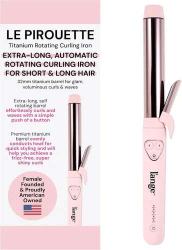 L'ANGE HAIR Le Pirouette - Rizador giratorio de titanio de 1.25 pulgadas, rizador autorgiratorio, rizos y ondas para principiantes y profesionales,