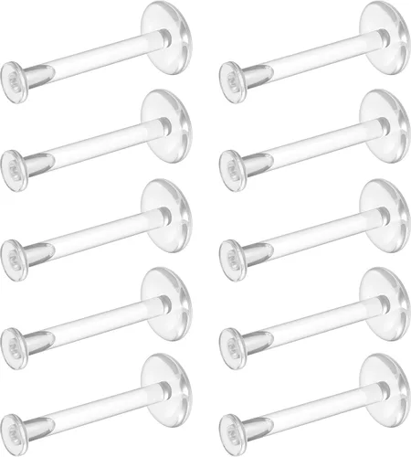 Miniatura 17 de Bioflex - Aretes transparentes para deportes, trabajo, escuela, cirugía, resonancia magnética – Piercing transparente para orejas, cartílago, hélix