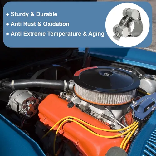 Miniatura 4 de PATIKIL Abrazadera de manguera con perno en T de 0.67 a 0.748 in, paquete de 2 abrazaderas de tubo de tubo intercooler de acero inoxidable 304