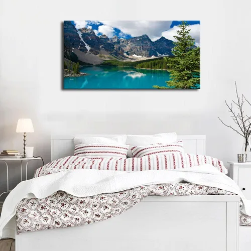 Miniatura 4 de yearainn Lienzo grande de Moraine Lake para pared, decoración de pared para dormitorio, imagen de montaña, lienzo, decoración de sala de estar