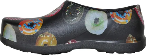 Miniatura 5 de VANGELO Zuecos profesionales antideslizantes para hombre, zapatos de trabajo, zapatos de enfermera, zapatos de chef, negro, blanco, lima