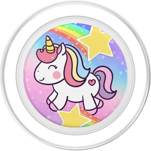 Miniatura 2 de Diseño de unicornio místico. PopSockets MagSafe PopGrip para iPhone