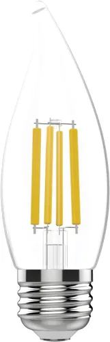 Miniatura 2 de GE Bombillas LED Ultra Brillantes, 100W, Luces de Vela Luz de Día, Bombillas Decorativas Transparentes CA12, Base Candelabra (Paquete de 3)