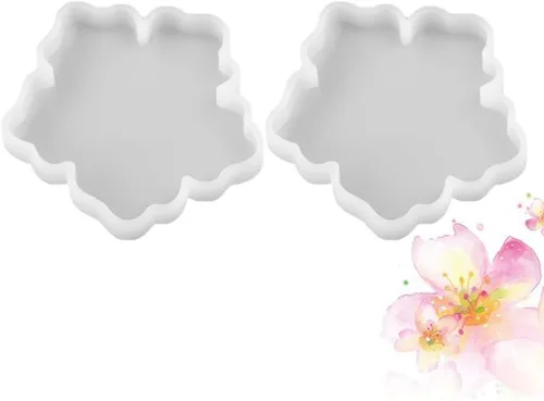 Miniatura 4 de EXCEART Círculo Stencil 2pcs Coaster Mold Blanco Colgante Arte Suministros Fabricación de Joyería