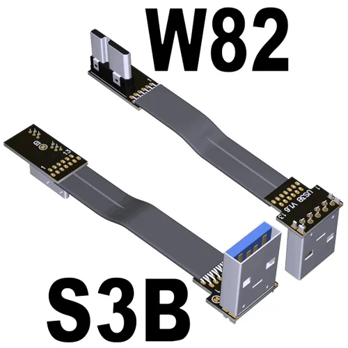 Miniatura 12 de ADT-Link USB 3.0 Tipo A macho a Micro-B Macho Cinta plana EMI Blindaje Cable plano FPC USB 3.0 Micro B Conector de ángulo de 90 grados hacia arriba