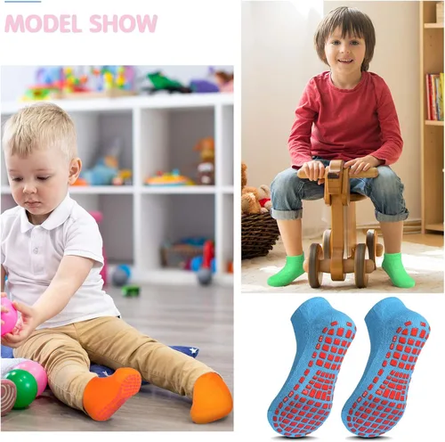 Miniatura 6 de 12 pares de calcetines antideslizantes para niños y niñas como se muestra en las fotos