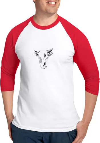 Miniatura 5 de CafePress Not Your Mom Cow Mil Veganis - Camiseta de béisbol de algodón para hombre, manga raglán 3/4