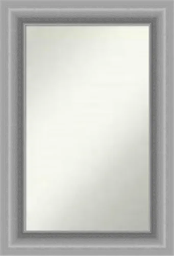 Miniatura 334 de Amanti Art Espejo de baño plateado para sobre fregadero, 26 x 26 pulgadas, espejo cuadrado de níquel pulido, marco de madera tradicional mediano, se