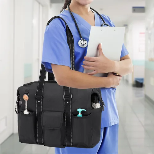 Miniatura 13 de Damero Bolsa de enfermera con funda para laptop para el trabajo y el cuidado del hogar, estudiantes de medicina