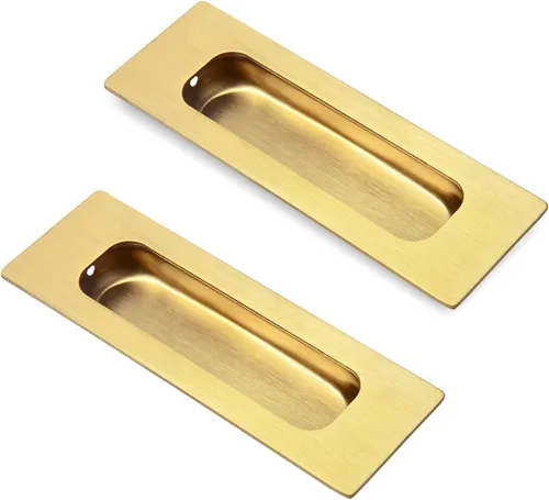 Miniatura 13 de HOMOTEK Paquete de 4 tiradores de puerta corrediza empotrados de 5.91 pulgadas para puertas corredizas de granero, cajón de gabinete, tamaño pequeño