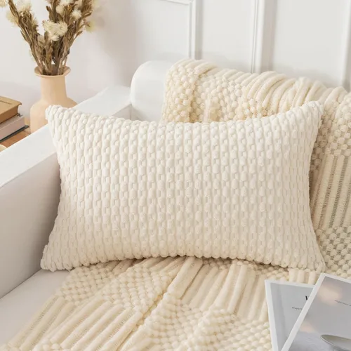 Miniatura 37 de UGASA - Funda de almohada decorativa de pana suave de otoño de 12 x 20 pulgadas, diseño bohemio a rayas, oblonga, para sofá, sala de estar, cama