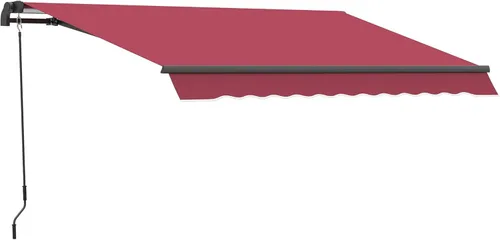 Miniatura 13 de Outsunny - Toldo retráctil de 10 x 8 pies, toldo para patio, toldo para sol con manivela manual, tela resistente a los rayos UV y al agua y Rayas
