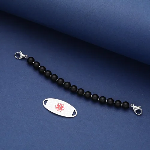 Miniatura 7 de Pulseras personalizadas de alerta médica para mujer, grabado gratis, pulsera de identificación médica de acero inoxidable para mujer