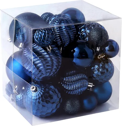 Adornos de bolas de Navidad, 36 piezas inastillables con lazo para colgar, para árbol de Navidad, boda, vacaciones, fiesta, decoración del hogar, 6