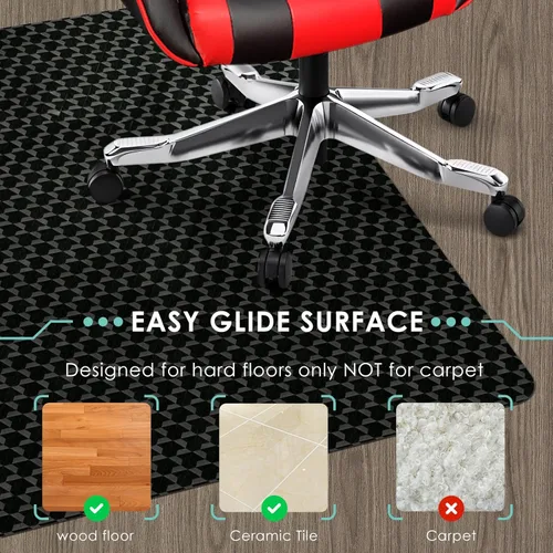 Miniatura 3 de Vicwe Tapete para silla de oficina para suelo de madera dura, 48 x 36 pulgadas, tapete para silla de juegos para madera dura, fácil deslizamiento