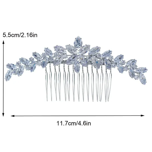 Miniatura 5 de Missgrace Peine de pelo de circonita brillante para novia, estilo bohemio, simple, para novia, boda, graduación, brillante, diamantes de imitación