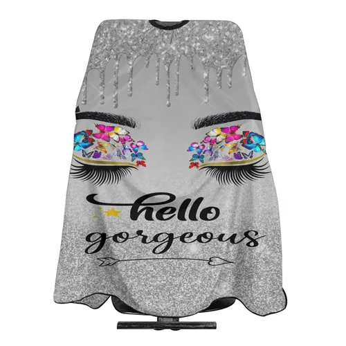Miniatura 9 de Cabo de peluquero Hello Glitters Gorgeous Lash Pink Salon Delantal de corte de pelo, Cabo de peluquería Kits para mujer, 55 x 66 pulgadas