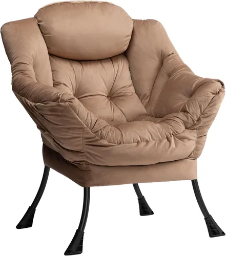 HollyHOME - Silla perezosa con reposabrazos y bolsillo lateral, cómoda silla de sala de acento, sofá de ocio para sala de estar, recámara,