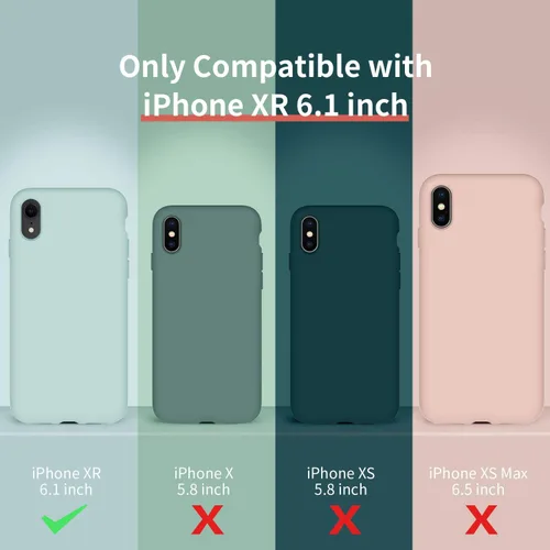 Miniatura 6 de Cordking - Carcasas para iPhone XR, de silicona muy delgada, a prueba de golpes, con forro de microfibra suave a prueba de rayones, de 6.1 pulgadas