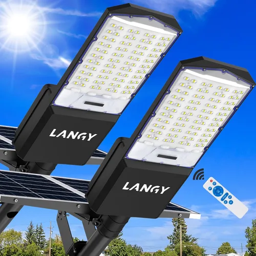 Luces solares de calle de 7000 W, 2 unidades, 40000 mAh, IP67, impermeables, 7000 K, 550000 lúmenes, cuentas LED brillantes, luz de estacionamiento
