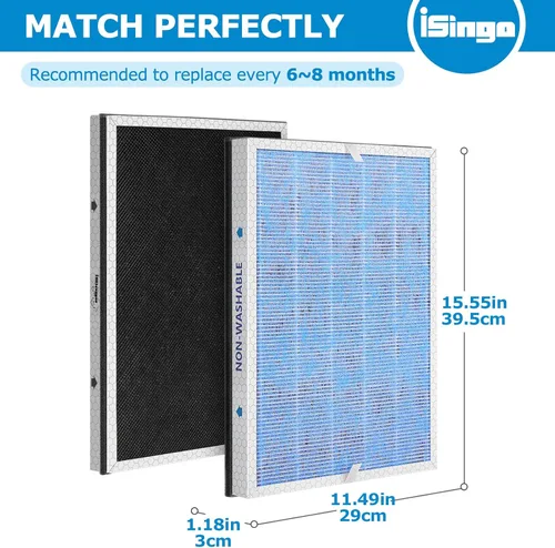 Miniatura 3 de Filtro de reemplazo MSA3, Compatible con el purificador de aire Membrane Solutions MSA3/MSA3S, 【Actualizado】Filtro 3 en 1, 2 paquetes - Versión