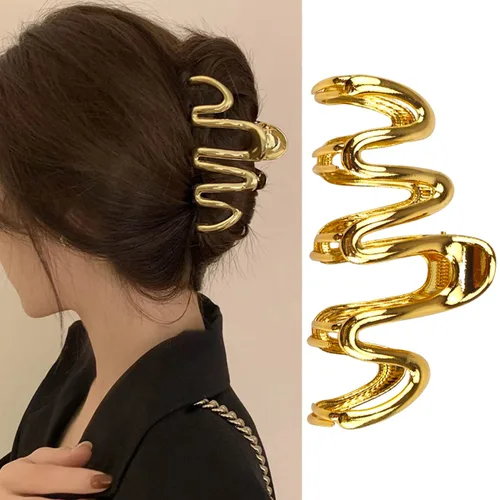 Miniatura 11 de Pinzas para el cabello grandes y realistas de metal negro con garra de araña, agarre fuerte, antideslizantes, accesorios para el cabello grueso