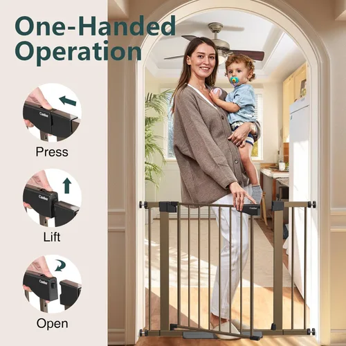 Miniatura 7 de Cumbor Puerta para bebés de 29.7-40.6 pulgadas para escaleras, puerta de perro ganadora de los premios Mom's Choice Awards para puertas, puertas