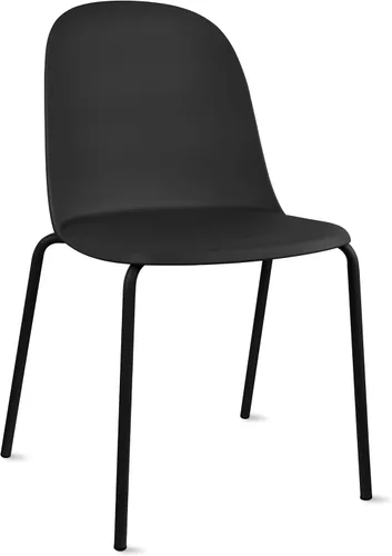 Miniatura 43 de 2xhome Silla de comedor moderna apilable sin brazos Asiento de plástico con patas de metal Uso en interiores o exteriores Patio de cocina