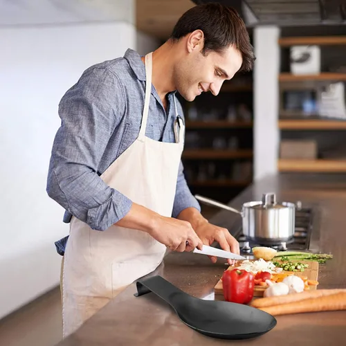 Miniatura 6 de VanlonPro Soporte de cuchara de acero inoxidable, soporte para cucharón de espátula, soporte para cuchara de utensilios de acero inoxidable, acabado