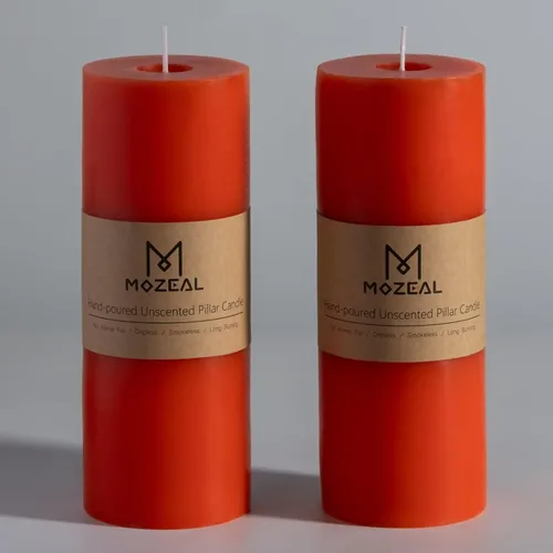 Miniatura 21 de MOZEAL Velas grandes sin perfume vertidas a mano de 3 x 8 pulgadas, sin humo, juego de 2, combustión lenta, sin goteo, aproximadamente 150 horas