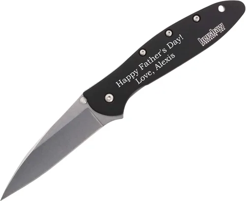 Miniatura 7 de Palmetto Wood Shop Kershaw Leek - Cuchillo de bolsillo - Hoja de acero Sandvik 14C28N de 3 pulgadas con acabado Cerakote, mango negro de 4 pulgadas