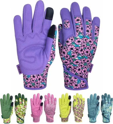 Guantes de jardinería a prueba de espinas y resistentes a pinchazos con agarre, guante de jardín para mujer, regalos de cuero para trabajo en el 1