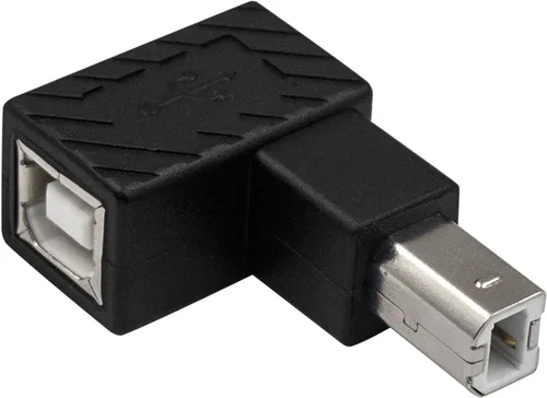 Duttek Adaptador USB B 2.0, adaptador de cable de impresora USB 2.0 tipo B, adaptador USB B 2.0 macho a hembra en ángulo descendente para impresora,