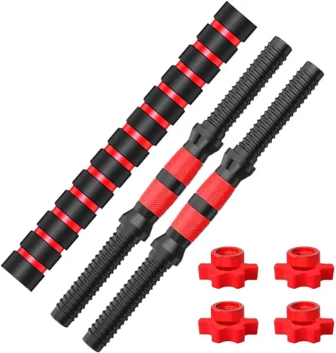 Miniatura 7 de Juego de mancuernas para discos de peso de 1 pulgada de ancho, asas de barra roscadas duraderas, accesorios de levantamiento de pesas ajustables