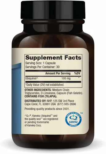 Miniatura 3 de Dr. Mercola Ubiquinol 100 mg por porción, 30 porciones (30 cápsulas), suplemento dietético, apoya la salud y el bienestar general, sin OMG