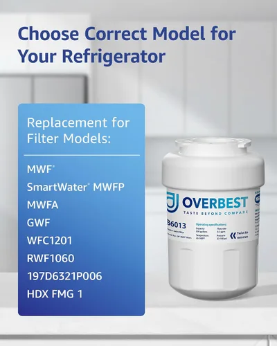 Miniatura 3 de Overbest OB6013 Reemplazo para GE® MWF®, SmartWater® MWFP, MWFA, GWF, MWFAP, HDX FMG-1, WFC1201, HWF, GSE25GSHECSS, 9991, RWF1060, 197D6321P006