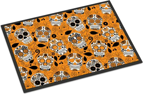 Miniatura 10 de Caroline's Treasures BB5127MAT - Tapete con diseño de calavera india, 18 x 27 pulgadas, para interiores y exteriores, antideslizante, lavable