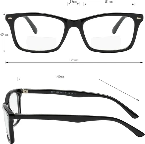 Miniatura 4 de Yogo Vision Gafas de lectura bifocales, paquete de 2 unidades, lectores bifocales de calidad cómoda para hombres y mujeres
