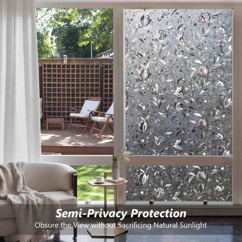 Miniatura 47 de Kromapolis Película de privacidad para ventana, cubierta de vinilo para vidrio, película decorativa de vitral, esmerilada para ventana, se adhiere