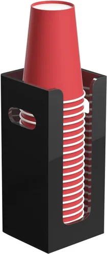 Dispensador de Vasos de Café Desechables con Asas, Montaje en Encimera o Pared, Soporte para Vasos de Bebidas Calientes/Frías y Tapas - Organizador