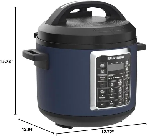 Miniatura 11 de Blue Diamond Olla a presión eléctrica de cerámica antiadherente, 16 en 1, 6 cuartos de galón, olla de cocción lenta, olla arrocera, yogur, salteada