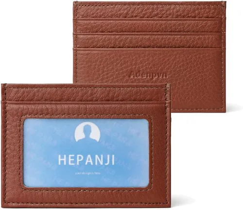 Miniatura 17 de Cartera de tarjeta de crédito de cuero genuino, billetera minimalista, inserciones de billetera delgada, 003, Estuche para tarjetas de crédito
