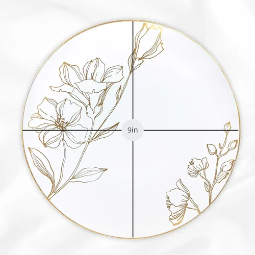 Miniatura 6 de PLASTICPRO Platos de plástico blanco con diseño floral con borde dorado, platos desechables elegantes y pesados de primera calidad