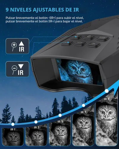 Miniatura 3 de Gafas de visión nocturna, prismáticos de visión nocturna para adultos, prismáticos infrarrojos recargables de 5000 mAh con pantalla grande de 3